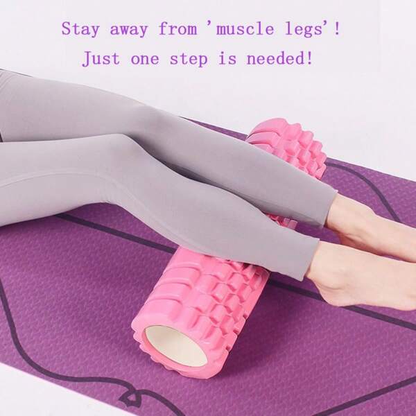 Pink EVA Hollow Yoga Roller, Muscle Relaxation Foam Roller, Sport Fitness Massage Roller