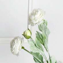 2pcs 3-Head Flocked Simulate Peony Rose, High-End Artificial Flower Decor For Outdoor Garden, Home, Wedding, Holiday, Party. UV Resistant Ground Fake Flower Arrangement