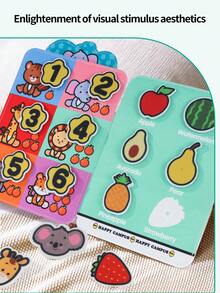 1本婴儿无纺布撕拉书，安静手撕布书早教钩环，多种图案锻炼宝宝逻辑思维，男孩/女孩的第一本认知书，婴幼儿书籍，婴儿布书，万圣节、圣诞节、感恩节、生日礼物