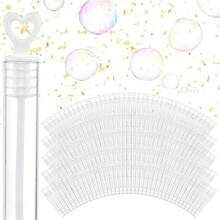 80 bacchette bianche a forma di cuore per bolle di sapone - Bolle perfette, ideali come omaggi per feste, matrimoni, anniversari, San Valentino, riunioni di famiglia, regali speciali per coppie (escluso il liquido per bolle), regali per compleanni estivi, articoli per la spiaggia, forniture scolastiche, decorazioni per la stanza