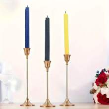 30pcs Set Of Elegant Metal Tapered Candle Holders, Suitable For Dining Table Decor, Wedding, Party, And Home Decoration