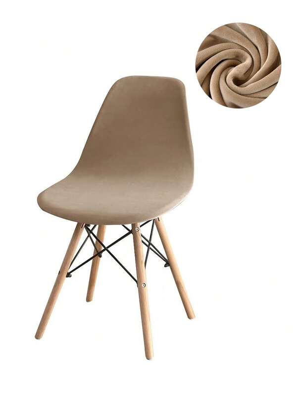 1PC, 2pcs,Solid Color Silver Fox Velvet, Velvet, Chair Cover, Elastic Shell Chair Cover, Nordic Makeup Stool, Wear Resistant To Dirt And Cat PAWS, Household Items, Solid Color, Backrest Chair, Cushion Cover, Suitable For Hotel Home Restaurant