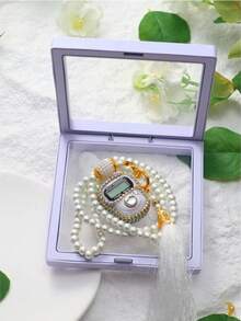 1pc Crystal Muslim Tasbih Prayer Beads Gift Set, Electronic Counter, Square Gift Box, Multiple Colors Available - Multicolor - View 10