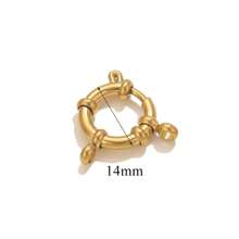 1pc 304 Stainless Steel 18K Gold Plated Round Spring Lobster Clasp Necklace Bracelet Connector, DIY Jewelry Making Accessory