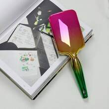 1PC Luxury Professional Round Hairbrush, Air Cushion Comb For Styling, Soft Bristle, Scalp Massage Comb, All Hair Types, Comfort Grip Handle, Effective Tool, Hair Care, Anti-Static, Detangling, Straight/Curly, Mirror Surface, Rainbow, Gift
