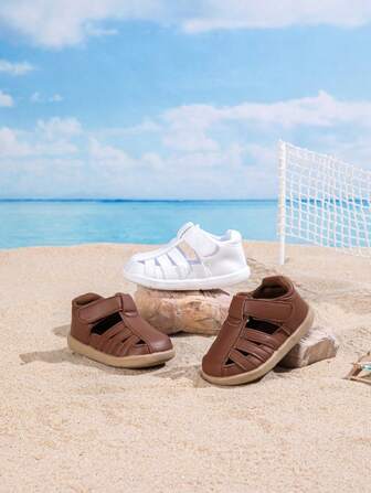 GENGASUN 1pc Little Kids Baby Girls/Boys Soild PU Breathable Casual Sandals For Summer