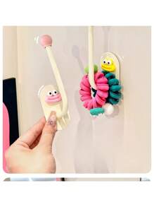 4pcs Multi-Purpose Hanging Hooks, Creative Hair Ties Hair Hoops Organizer Racks, Hairpins Hairbands Elastic Ponytail Holders Adhesive Hooks, Jewelry Accessories Storage