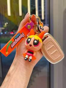 THE POWERPUFF GIRLS 2/3/4pcs Random Creative Cartoon Policewoman Keychain, Cute Delicate Accessory For Backpack, Handbag For Men & Women