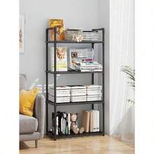 Estantes de la Cocina Multifuncionales de Pie 4 Niveles Negro Soporte de Almacenamiento Ideal para Organizar Espacios Reducidos Estante Estético y Práctico para Maximizar el Espacio Resistente y Duradero Perfecto para Almacenar en Cocina, Baño - Negro - Ver 1