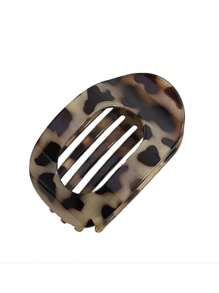 1pc Custom Flat Round Hair Claw Clip, Strong Alligator Jaw, Comfortable Curved Design, Suitable For Yoga, Date, Multipurpose