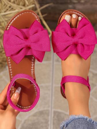 Platta sandaler i plusstorlek för kvinnor, PU-remmar Elastisk Slip-On-design med meshbåge, rund tå Peep Toe, mode och bekväma romerska sandaler Lämpliga för inomhus/utomhus, avslappnad sammankomst på sommaren, nyinkomst