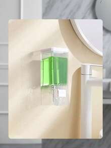 1/2 件（500 毫升）洗手液分配器壁挂式皂液乳液分配器，适用于浴室，一个壁挂式皂液分配器，塑料手动按压洗发水和乳液分配器，以及一个壁挂式皂液分配器，用于无香液体洗手液 - 无汞塑料，适用于洗发水、洗手液、厨房、护肤乳液 - 酒店和浴室 - 彩色 - 查看 10