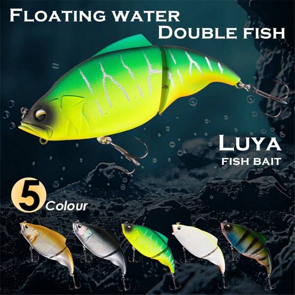 1 pieza Señuelo de pesca segmentado de 19 cm/144 g, señuelo de lápiz flotante, señuelo artificial realista, señuelo flotante para pesca de agua salada y dulce