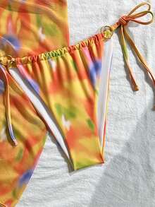 Women Floral Sexy Bikini Set - Multicolor - View 4