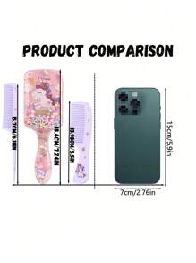 3pcs/2pcs Cartoon Hair Comb Set - Wet And Dry Combing And Styling Brush For All Hair Types, Durable ABS Plastic Handle, Perfect Gift Choice(Purple Unicorn Comb Pattern Random)