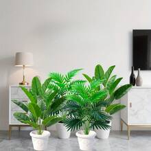 4pcs Artificial Green Plants, Beautiful Lifelike Fake Plants, Suitable For Home Decor, Office, Wedding, Hotel, Garden, Photography, Outdoor Courtyard Decor, Suitable For Anniversary, Father's Day, Mother's Day, Graduation Season, June Festival, Indoor/Outdoor Decoration - Containers Not Included