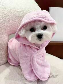 Pet Cat Dog Absorbent Bath Towel, Quick Dry Bathrobe