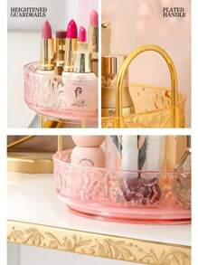 Rotating Cosmetic Storage Box, Bathroom Rotating Makeup Rack, Large Capacity Makeup Storage Vanity Organizer, Suitable For Cosmetics, Perfume, Skin Care, Lipstick (Transparent),For Holiday Beach, Bathroom Collection, Bedroom Collection, Large Capacity