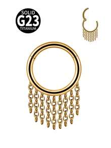 1PC G23 Titanium Chain Dangle Ear Cartilage Tragus Septum Piercing Ring Nose Piercing Rings Body Piercing Jewelry 16G