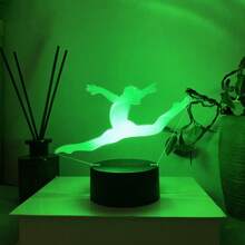 1 lâmpada de bailarina 3D com nome personalizável, luz noturna que muda de cor em 7 cores, presente de aniversário/festa para amantes da dança, lâmpada ambiente com controle por toque