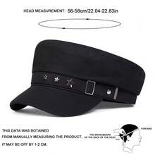 1Piece Men Vintage Star Navy Cap Outdoor Sunscreen Leisure Hat Spring Autumn Travel Tourism Beach Vacation - 米色 - 查看 2