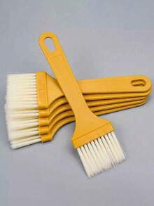4支黄色塑料烘焙糕点刷，烘焙油刷，油涂黄油酱腌料烧烤刷，烧烤烘焙厨房烹饪，面糊蛋糕肉类香肠甜点刷，扁面包油刷，黄色细刷，厨房配件 - 彩色 - 查看 5