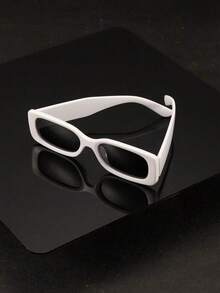 1/3 件男士亚克力休闲矩形时尚黑色眼镜，适合度假出游和日常生活装 - 彩色 - 查看 6