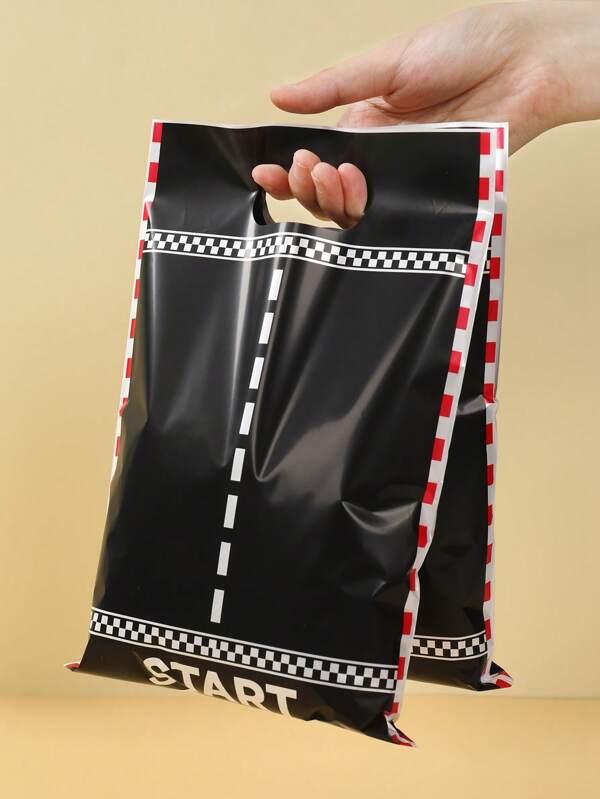 10/25/50pcs Racing Theme Birthday Party Gift Packaging Bags Handbags, Gift Bags For Racing Car Theme Happy Birthday Babe Shower Gender Reveal Event Party Supplies, Home Decor, Race Party Thank You Gift Bags, Racing Car Party Decor, Family Holiday Diy Gift Bakery Kitchen Bags, Race Birthday Party Decorations, Party Gift Decor, Racing Car Pattern Plastic Packing Bags Party Favors Treat Gift Bags
