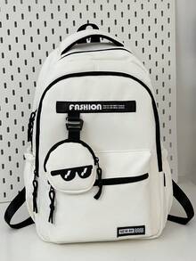 New Fashionable, Simple, Large Capacity Solid Color Backpack For Students, Niche, Workwear, Class Backpack, Versatile Shoulder Bag - Multicolor - View 9