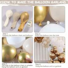 159pcs White & Nude Balloon Arch & Wreath Kit With Gold Chrome Foil Latex Balloons, Suitable For Boho Wedding, Baby Shower, Bride Party, Engagement, Anniversary, Birthday Decoration Background