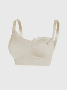 3 Stücke Umstandsbüstenhalter, Spitzenbesatz sexy frontverschlussbare Stillbüstenhalter, bequemes nahtloses Doppelhaken-Design, einfaches Einhändigklicken für Stillen, Fürsorge für Mütter, Weihnachtsangebot