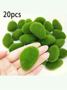 Set de 10/20/30 piezas de piedras artificiales de musgo realistas - Rocas de musgo falso verde vibrante, aptas para jardines de hadas, arreglos florales y manualidades - Regalo ideal para jardineros y entusiastas del DIY