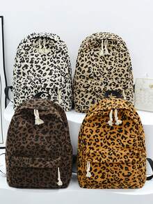 Leopard Print Backpack, New Student/Travel/Casual Backpack, Large Capacity, Lightweight, University/Commute - Multicolor - View 2