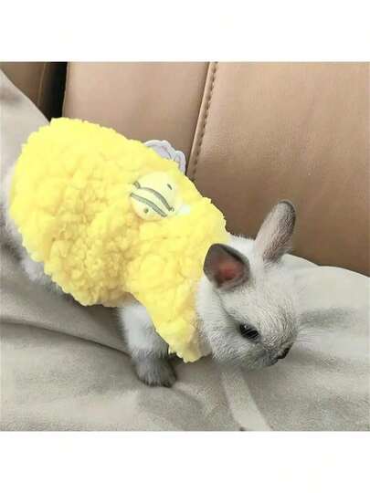 柔软保暖内衬兔子毛衣 - 适合兔子、豚鼠和小型宠物的舒适涤纶冬季服装 | 可爱的动物主题服装，适合幼小动物和小型宠物 | 温暖的宠物服装配饰