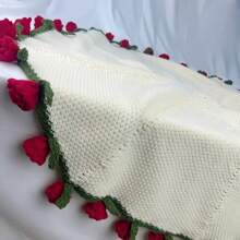 Handmade Rose Bouquet Blanket DIY Kit - Multi-Functional Yarn Crochet Floral Bouquet That Transforms Into A Soft, Warm Blanket, Ideal For Office Naps, Home, A/C, Fashionable And Versatile, Creative Holiday Gift For Girlfriend, Friend, Mom, Teacher