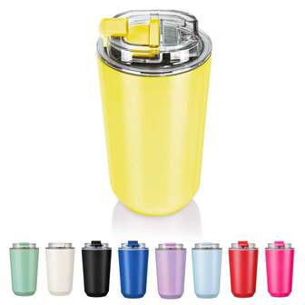 Taza de viaje con tapa, 280/380ml, taza aislada al vacío de acero inoxidable, buena para bebidas calientes y frías, adecuada para viajes y uso en la oficina