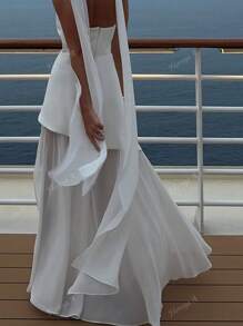 Vestido informal y elegante de unicolor asimétrico/asimétrico de Floreya, apto para citas por la noche, festivales, bodas, cumpleaños, fiestas formales, bailes de graduación, fiestas de solteros, primavera/verano