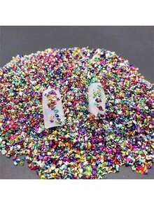 Tulikemg 100g 各式金色薄片，不对称金属玻璃片，适用于环氧树脂模具、美甲、DIY 花瓶填充物、珠宝制作和工艺装饰，1.5-3mm