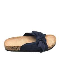 Casual Versatile Bow Tie Slip-On Sandals, Summer - Navy Blue - View 2