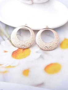 12 قطعة/ مجموعة من الجذابات الذهبية البوهيمية المصنوعة من سبيكة الزنك، شكل قطرة الزيت البيضاء والزهور الدائرية والبيضاوية والقطرة، مجموعة مختلطة أقراط زخرفية، مستلزمات صناعة المجوهرات DIY