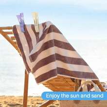 大号沙滩巾夹,塑料衣夹,用于固定毛巾、毯子、被子、晾衣绳上的衣服、日光浴椅、泳池椅、游轮用衣夹,4/8 件套,混合颜色 - 彩色 - 查看 3