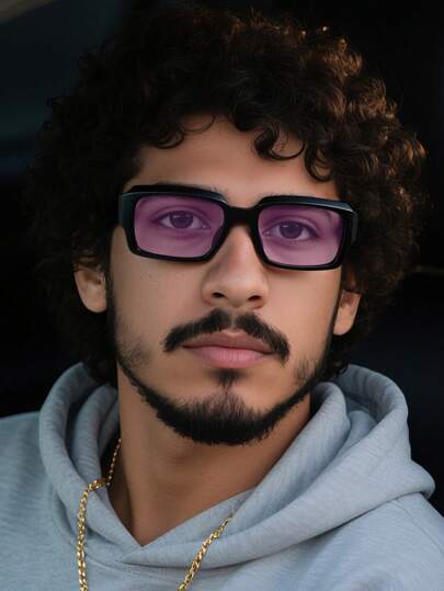 1/2/3 PCS Men's Acrylic Casual Rectangle Fashion Black Eyewear For Vacation Outing And Daily Life Outfits With Back To School Fashionable Preppy School Look