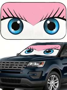 1 pieza Parasol para parabrisas de carro, Visera solar plegable con forma de ojo de carro divertida, bloquea los rayos UV para mantener el interior del carro fresco, Tamaño: 59.06 pulgadas * 27.5 pulgadas