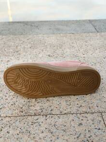 新款休闲运动鞋，时尚百搭绒面系带女学生鞋 - 粉色 - 查看 7