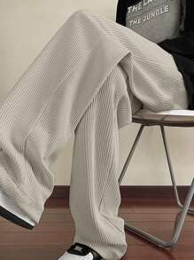 Men's Spring/Autumn Corduroy Pants, Casual Loose Straight Fit Trousers, Versatile, Lightweight Summer Version
