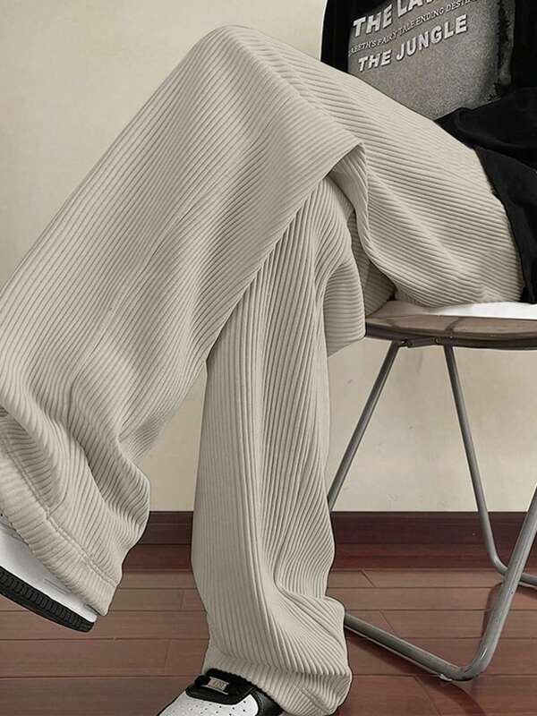 Men's Spring/Autumn Corduroy Pants, Casual Loose Straight Fit Trousers, Versatile, Lightweight Summer Version