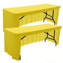 1/2 Packs Stretch Tablecloth Skirt, Polyester Spandex Machine Made For General Fit Occasions - Multicolor - View 10