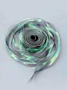 10 Yardas 4CM Cinta de organza iridiscente transparente y ancha para decoración de flores, ramos, guirnaldas, bodas, fiestas de cumpleaños, regalos de Navidad, lazos para el cabello y decoraciones