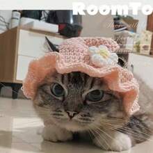 1pc Handmade Knitted Pet Hat, Cute Funny Costume For Cats And Small Dogs