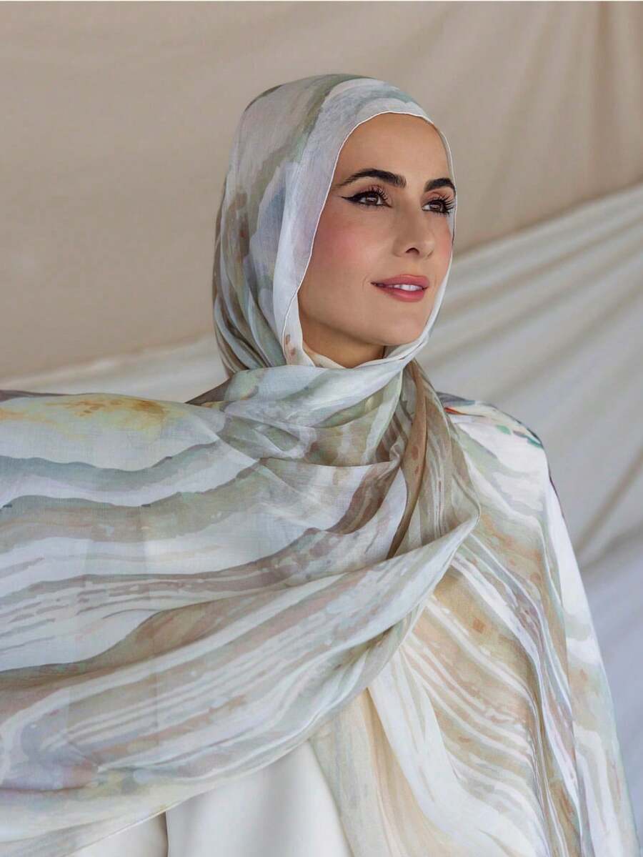 1 件热带印花休闲披肩，适合所有季节 - A - 查看 1